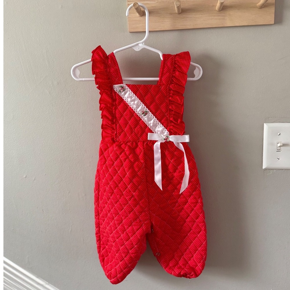 12m. Quilted overalls